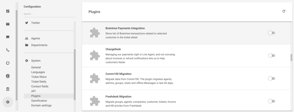 Braintree plugin in LiveAgent
