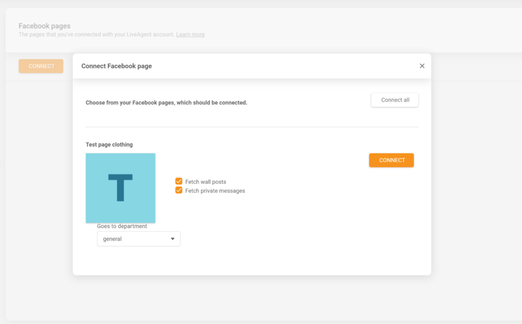 LiveAgent - συνδέστε τη σελίδα σας στο Facebook